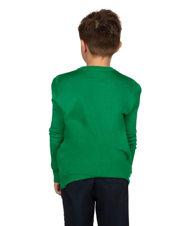 Tipsy Elves Christmas Sweaters for Kids - Children's Cute and Tacky Ugly Pullovers for Boys and Girls Youth Holiday Knitwear - Youth Green Pizza Tree Christmas Sweater Size Small - Image 3